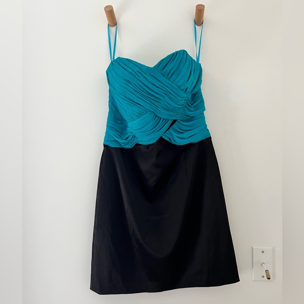 Max and Cleo cocktail dress teal and black